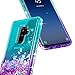 Galaxy S9 Plus Case, NageBee Glitter Liquid Floating Sparkle Bling Waterfall Diamond Cute Phone Case for Samsung Galaxy S9+ Plus with Screen Protector (3D PET Full Coverage) -Aqua & Purple