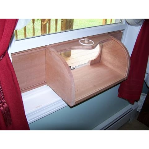 Coveside Wooden Food Container Bread Box Window Bird Feeder Cover