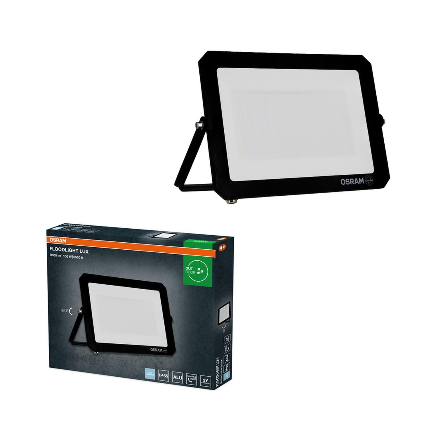 Licht-Erlebnisse LED Außenstrahler Aluminium Schwarz 6500 K IP65 Außen schwenkbar Hauswand Hof Einfahrt L:30 cm Flutlicht Haus