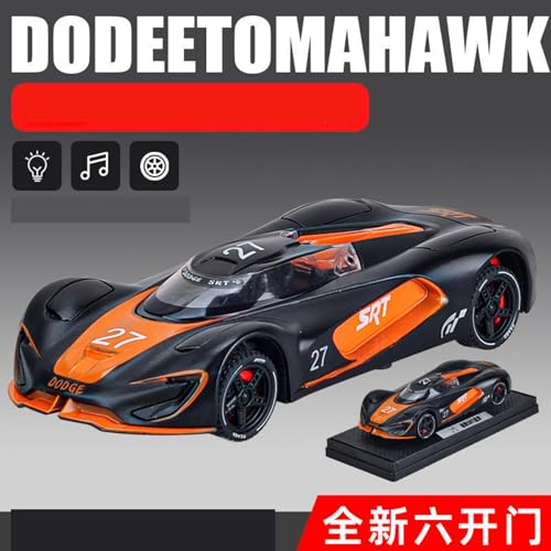 Image of Dodge SRT Tomahawk Sport Model Car 1:32 Scale Exclusive Alloy Metal Pull Back Die-cast Car Toy with Openable Doors & Light Music Boys Toys for Kids【Colors as Per Stock】