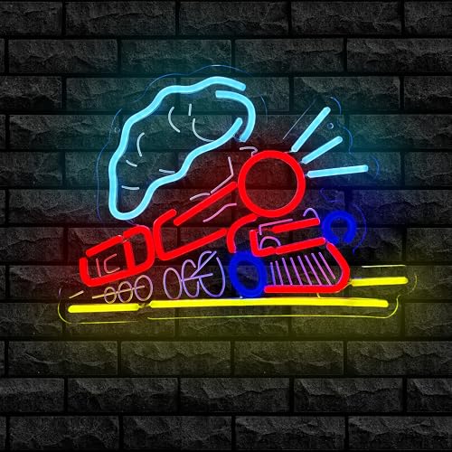 Image of Trains LED Neon Sign Train Led Light Up Sign for Room Wall Decor,Perfect for Kids Gifts