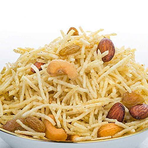 Image of Organic Bites Jodhpuri Kaju Badam Laccha Cashew , Almond , Potato Sticks Mixture (Marvari Flavour) Dry Fruit Aloo Lachha - 400 gm
