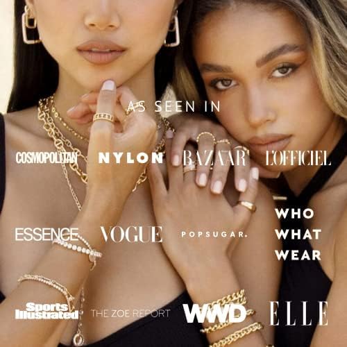 Ettika Gold Earrings, Womens Stud Chain Earrings. Two Hole Piercing Chain Dangle 18k Gold Plated Earrings with CZ Crystals. Jewelry - Image 7