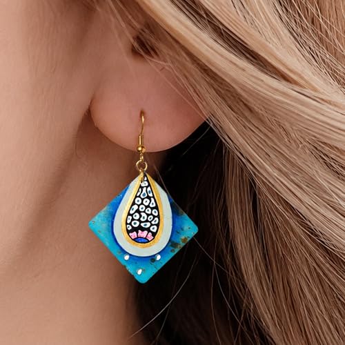 Image of Boho Chic Earrings Collection - Colorful Tassel, Chandeliers, Hoops & Huggies for Women