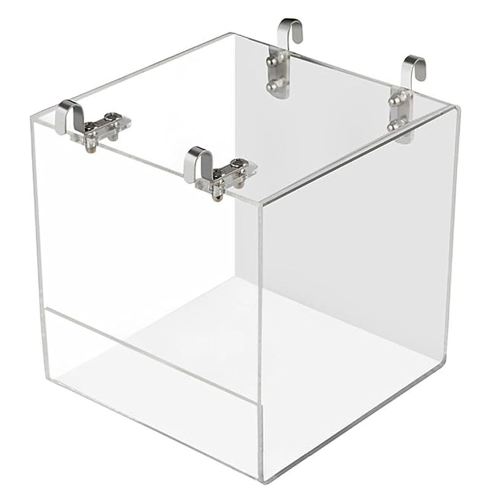 Baño para pájaros colgante de plástico transparente de 5x4x5 pulgadas para jaula de loros y canarios