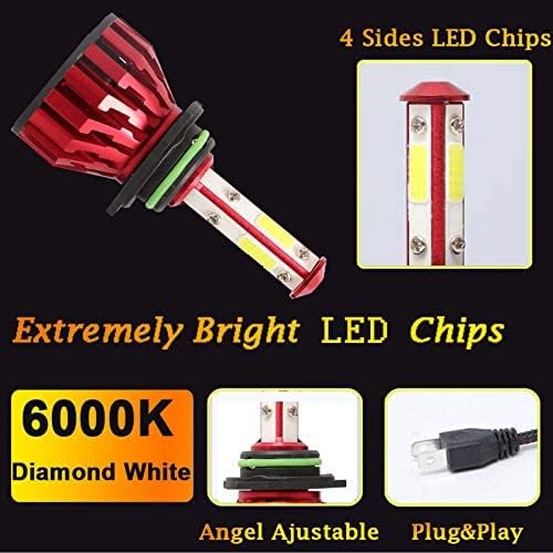 2Pcs 9006 LED Headlight Bulbs Conversion Kit HB4/9012 Car Headlamp 20000LM 6000K Cool White Hi/Lo Beam DRL Fog Light Replacement - Plug and Play