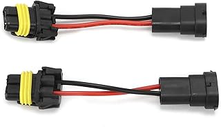 H11 to 9005 9006 Adapter, Fydun 2 pcs 12V‑24V H11 Male to 9005/9006 Female Wiring Harness Adapter Headlight Wiring Harness