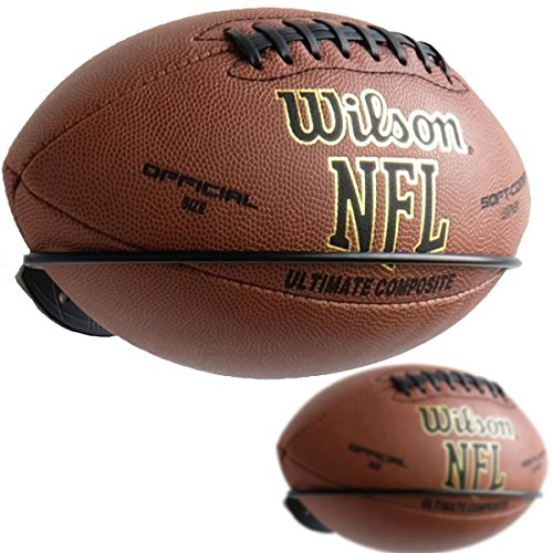 Wallniture Sporta Wall Mount Football Holder Ball Storage Rack Steel Black Set of