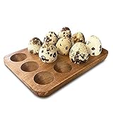 Farmssentials Wood Quail Egg Carton - Wooden Quail Egg Tray For Holding 12 Small Eggs