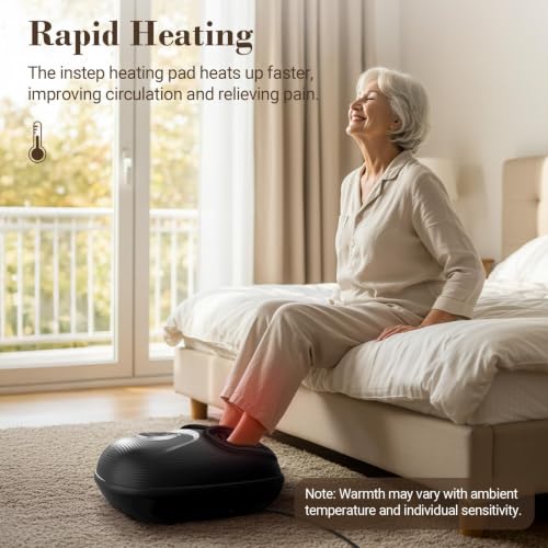 Image of CuPiLo Foot Massager FSA Eligible HSA 2026 Upgraded, Birthday Gifts for Women Men Mom Dad, Feet Massager with Heat for Plantar Fasciitis Relief, 5 Levels Compression & Vibration Massage for Neuropathy