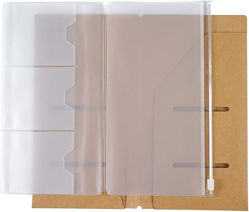 Moterm Carpeta de archivos Kraft + bolsa de almacenamiento de PVC con cremallera, paquete de accesorios para diario de viajeros - Recambios para Moterm Carpeta de archivos Kraft + bolsa de almacenamiento de PVC con cremallera, paquete de accesorios para diario de viajeros - Recambios para