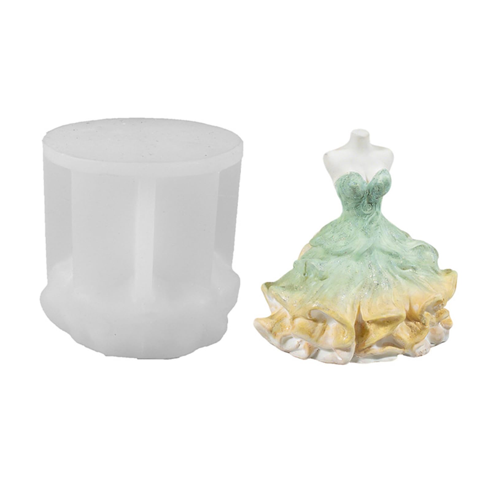 LUCKGONI Wedding Dress Silicone Candle for Resin Casting Making Candle Soap Candy Chocolate Cake Baking Wedding Decorations