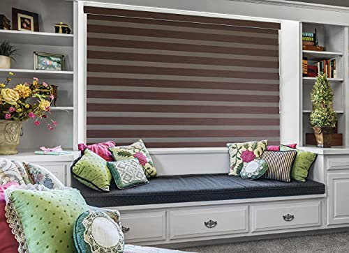 Image of ZEBRA BLINDS Polyester Blinds for Windows,Coffe,W143XH160CM