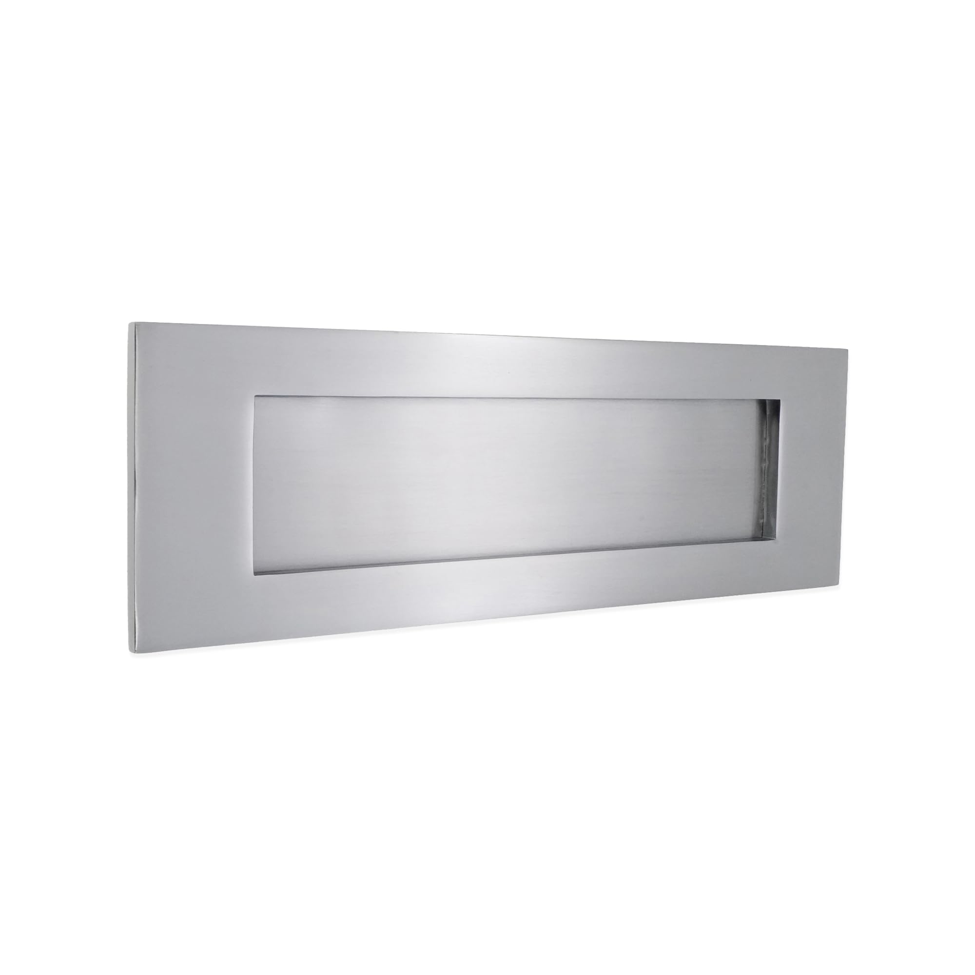 Heavy Sprung - Cassetta postale in ottone massiccio con finitura cromata satinata, 25,4 x 7,6 cm