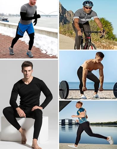 1 or 3 Pack Mens Long Johns Thermal Pants, Fleece Lined Lightweight Base Layer Bottoms, Compression Leggings Winter Gear4