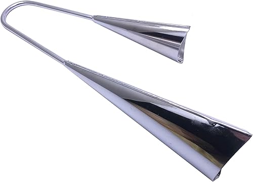 TUOREN Percusión latina Agogo Bell Acero Instrumento Musical Tradicional 2 Tonos Cromo