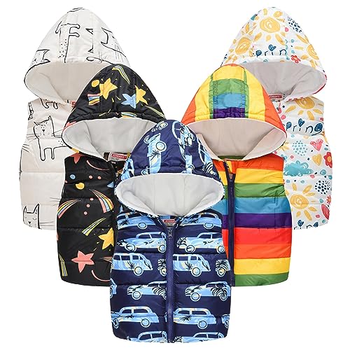 Toddler Girls Boys Winter Warm Cute Elephant Dinosaur Print Bear Ears Hoodies Vest Coat Bear Ear Baby