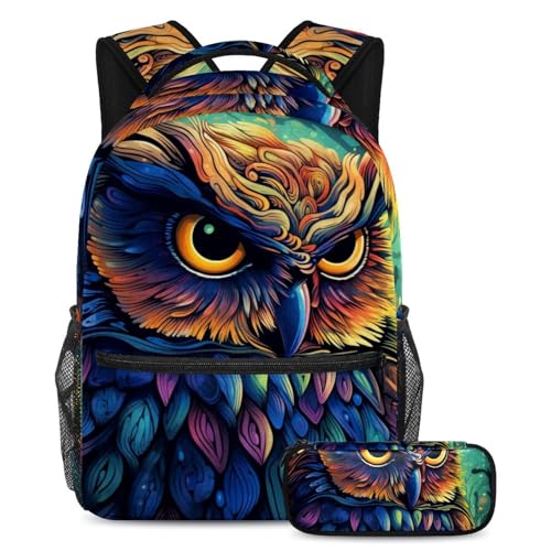 Sac à dos polyvalent à motif chouette pour soulager le dos des élèves
