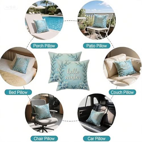 Housse coussin 65x65cm bleu clair pour décorer votre salon à Noël