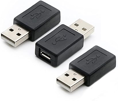 3 Pack USB 2.0 A Male to USB Micro Female Adapter Converter