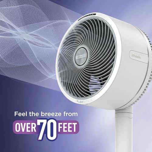Image of Shark FlexBreeze Cordless Table & Pedestal Fan FA200INWH | 24Hrs Battery | 70 ft Air Throw | BLDC Motor | 180 Oscillation (10 Angles) | 55 Vertical Tilt | 5 Speeds + 2 Breeze Modes | Remote, White