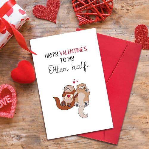 Funny Otter Valentines Day Card Gift for Boyfriend Girlfriend, Otter I Love You Valentines Day Cards Gifts for Husband Wife3