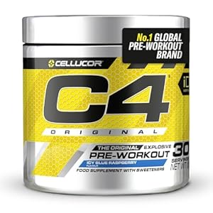 C4 Original Beta Alanine Sports Nutrition Bulk Pre Workout Powder for Men & Women | Best Pre-Workout Energy Drink Supplements | Creatine Monohydrate | Icy Blue Raspberry | 30 Servings