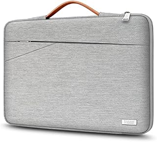 TECOOL 14 Inch Laptop Sleeve Protective Case Cover with Handle and Pockets for 14 Inch HP Lenovo Dell Acer Chromebook Notebook Shockproof Water-resistant Computer Carry Bag, Grey