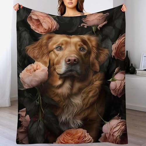 Couverture jeté flannel motif chien doux confortable durable chaud