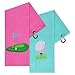 Vansolinne Golf Gifts for Women Golf Towels for Golf Bags with Clips Accessories Microfiber Waffle Pattern Pink Blue for Golf Fan Funny Motherâ€™s Day Birthday Retirement Gifts, Set of 2