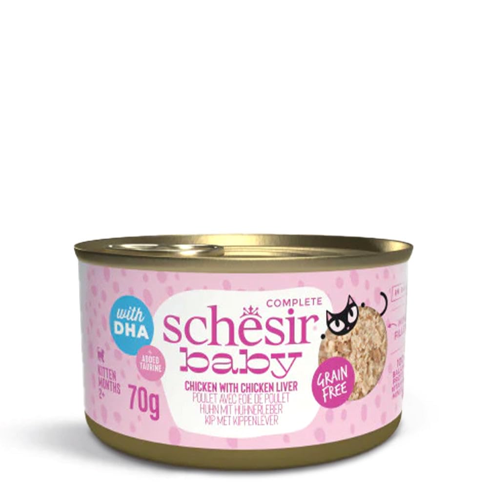 Schesir Baby Chicken with Chicken Liver Kitten Wet Food - 70 gm | Pack of 6