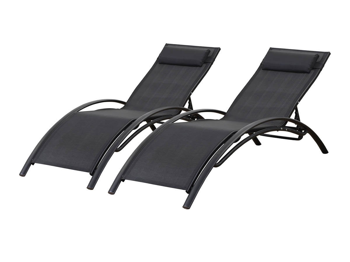 Habitat et Jardin Juego de 2 tumbonas Beauty Phoenix de Aluminio Negro