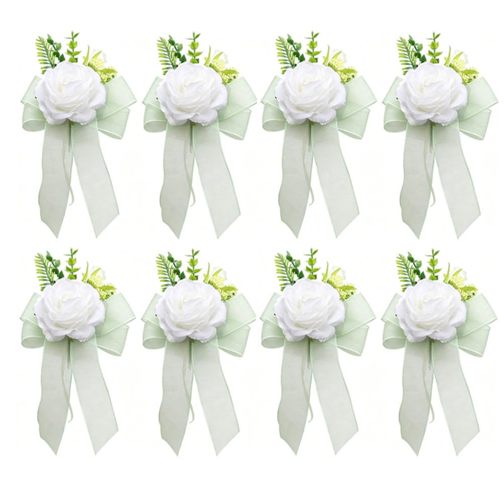 Autoschmuck 12 Stück Autoschleifen rückspiegel deko Hochzeitsauto Autodeko