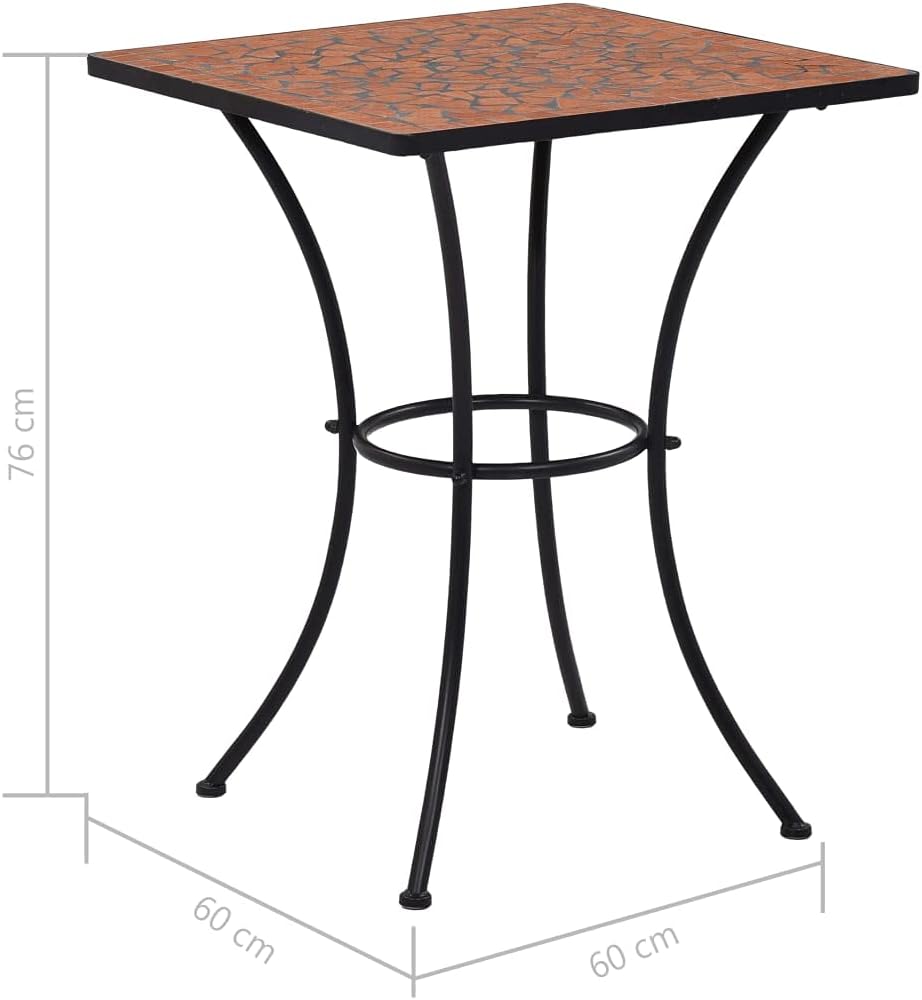 Outdoor Furniture 23.6'' Bistro Table, Patio Table, Ceramic Table Top for Commercial Party Balcony Garden Backyard Pool
