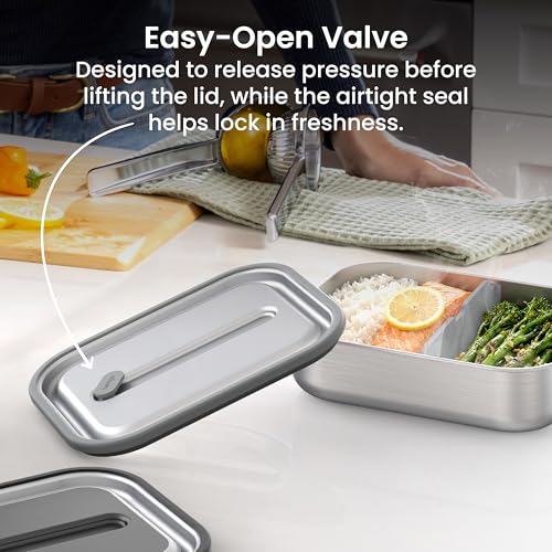 Image of Bentgo MicroSteel Leak-Proof Bento Lunch Box, Microwave & Oven-Safe