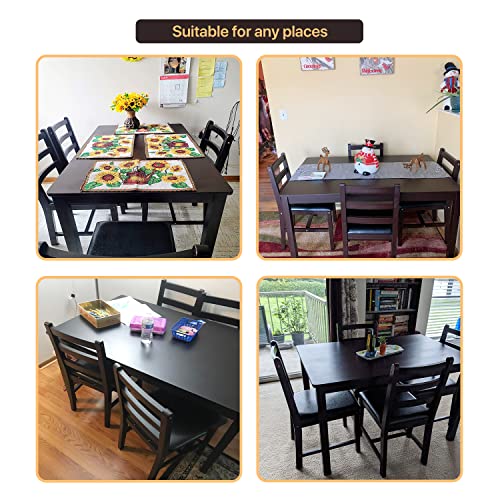 Kitchen Table And Chairs For 4, 5 Piece Wooden Dining Table Set With 4 Chairs For Small Space, Modern Square Counter Height Dining Room Table For Kitchen, Restaurant, Dark Brown #TOP5