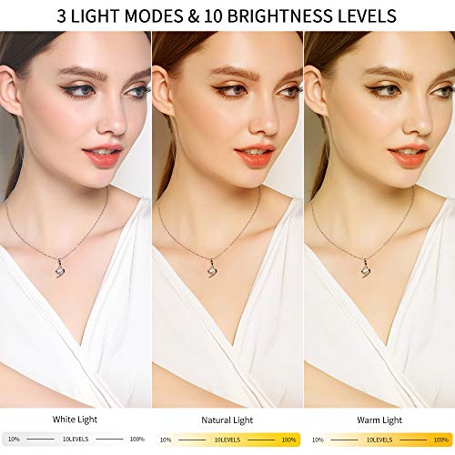 Selfie Ring Light with Tripod Stand, 10.2‘’ Desk Led Ring Light for Live Stream, YouTube, Vlog, Zoom Light for Video Conferencing, Tik Tok Light with Bluetooth Controller for iPhone and Android Phones - Thumbnail 6
