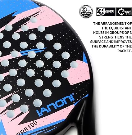 IANONI Racchetta da padel con superficie in fibra di carbonio con nucleo in schiuma EVA Memory Flex Foam Padel Padel Padel Paddle Tennis