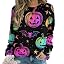 Halloween Neon Pumpkin Ghost Black