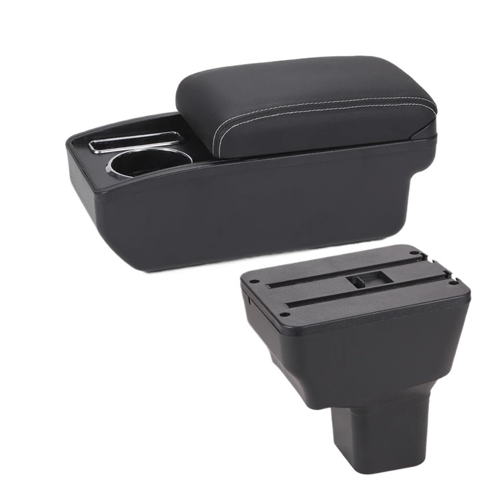 Ggwqoops Car Armrests For Nissan For Kicks 2016-2024 Interior Dedicated Retrofit Auto Storage Box Car Accessories Armrest Box(C3 Black white NOUSB)
