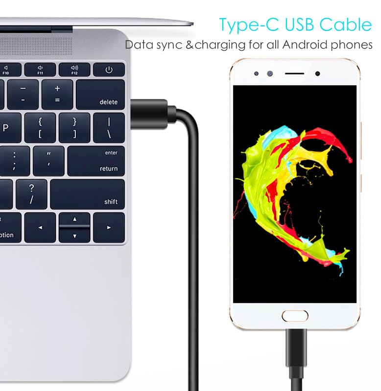 Image of USB Type C Cable - 45W Fast Charging 0.25 Mtr Long Flash Charge Cable 2.4A QC 3.0 Power Cable Compatible with Leading Mobile Phones