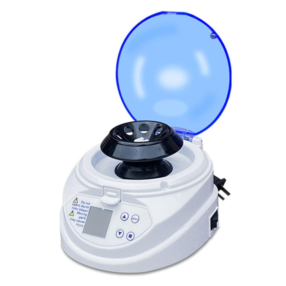 Tischzentrifuge, digitale Mikrozentrifuge mit Hochgeschwindigkeitsgeschwindigkeit von 100-12000 RPM mit digitalem LCD-Bildschirm, einschließlich 8-Bit-Rotoren für 0,2/0,5/1,5/2,0 ml Mikrozentrifugen