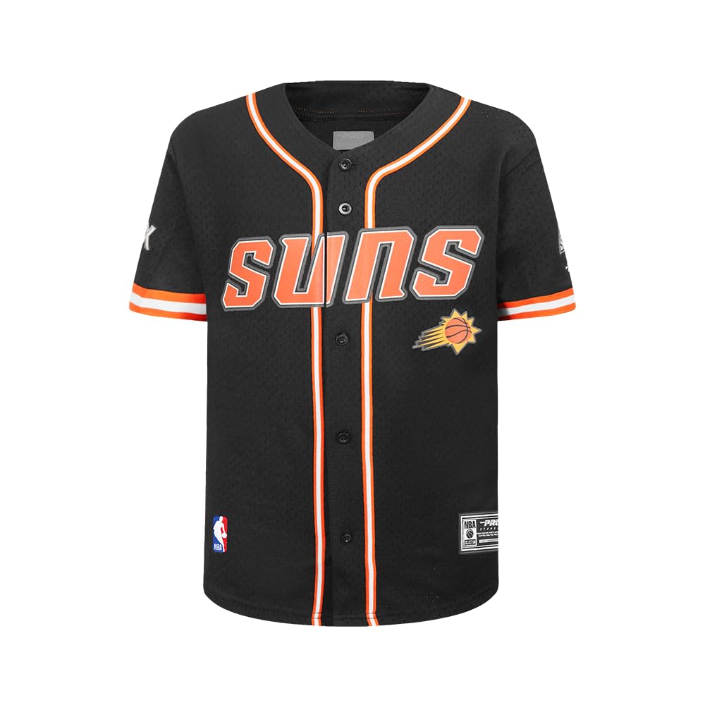 Pro Standard Big Boys NBA Mesh Button Up Top, Black/Orange, S, Black/Orange, S