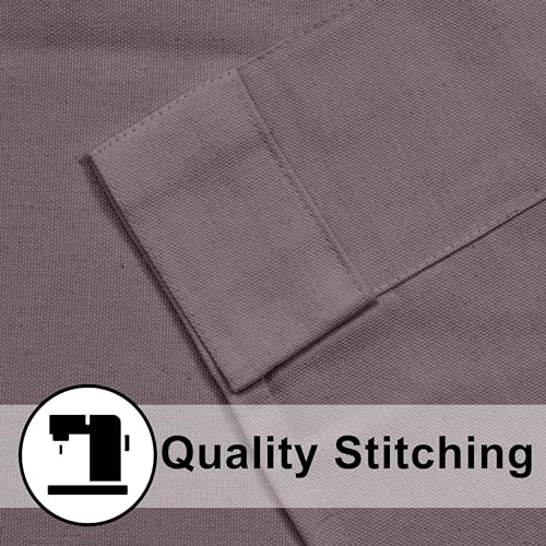 Image of THE LINEN COMPANY Solid Curtains 9 Feet Long, Duck Canvas Cotton Door Curtains, 9ft Set of 2, Lavender