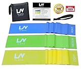 LIV Active Fitness Sale: Premium Set of 3 Non- Latex Resistance Bands with Free Travel Pouch, Door Anchor and Full Body Workout Manual (e-Book) - Professional Grade - (Light, Medium, Heavy)