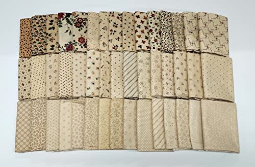 10 Fat Quarters - Kansas Troubles by Moda (Creams, Neutrals, Light Colors ONLY) Fat Quarter Bundle Calico Floral Flowers Classic Reproduction Style Quality Quilters Assorted Cotton Fabrics