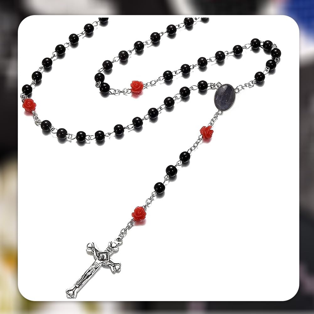 SUNNYCLUE 790Pcs DIY 6 Sets Rosary Making Kit Crucifix Charms Cross Charm Bezel Pendant Trays with Glass Dome White Imitation Pearl Beads Rosary Crosses for Women Men Memorial Gifts Holiday Supplies - Image 6