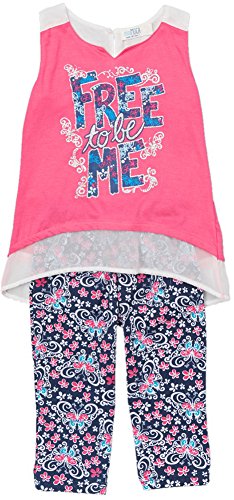 Image of ToBeInStyle Girl's Sleeveless Tank Top & Leggings 2 Piece Outfit Casual Dress Style Set