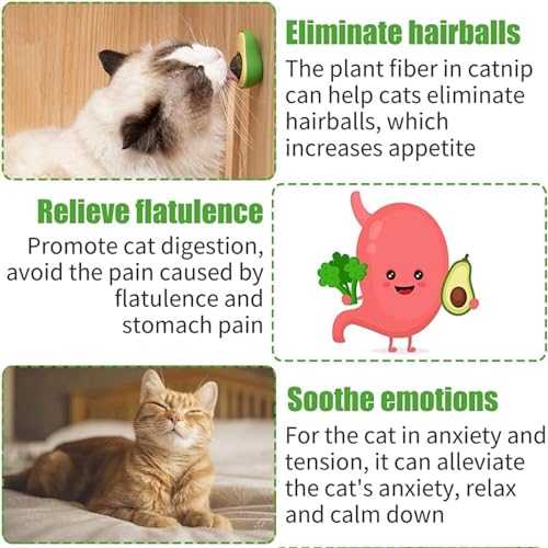 Image of cature Care by Nature Cat Catnip Ball Avocado Shape,Catnip Edible Licking Ball,Cat Treat Toy Catnip Ball Pet Chew Toys Dental Catnip Wall Treats For Cats