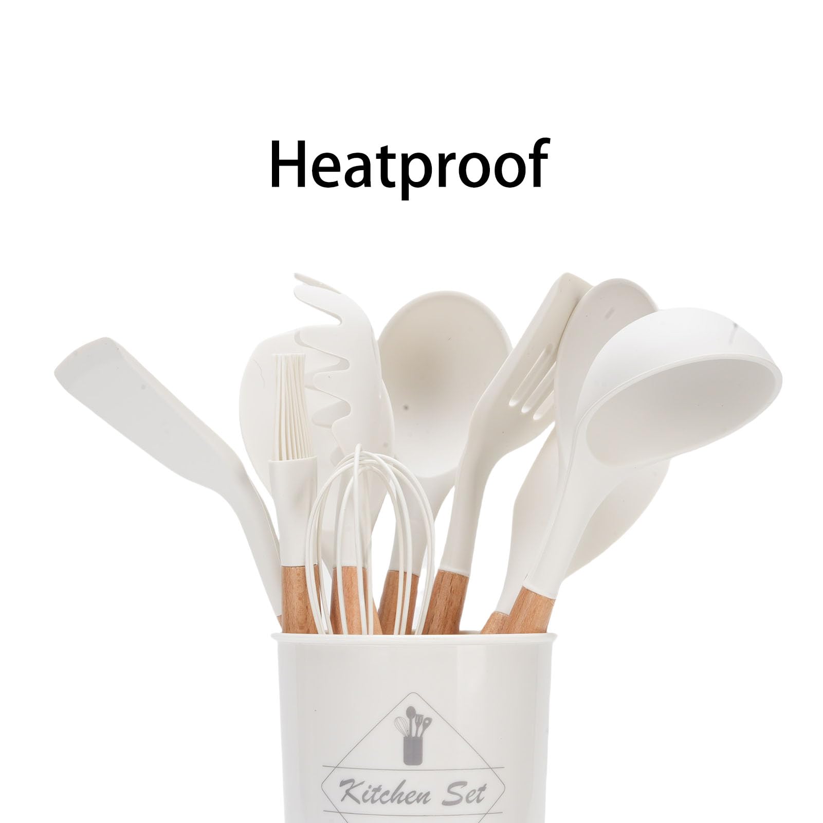 Set de Utensilios de Cocina de Silicona, 12 Piezas, Resistente Al